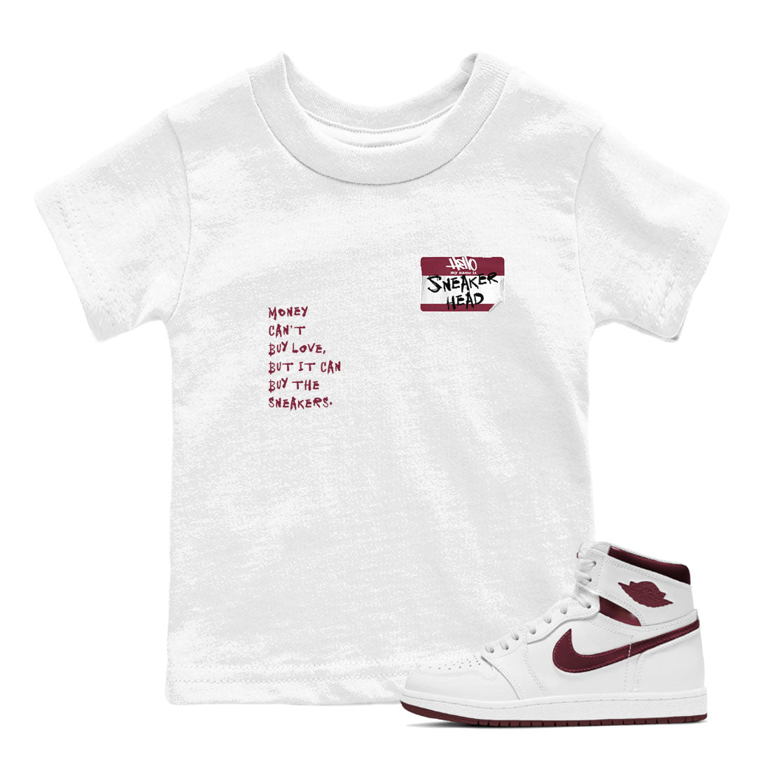 snkmatch Badge snkmatch Tees Kids - Air Jordan 1 Metallic Burgundy