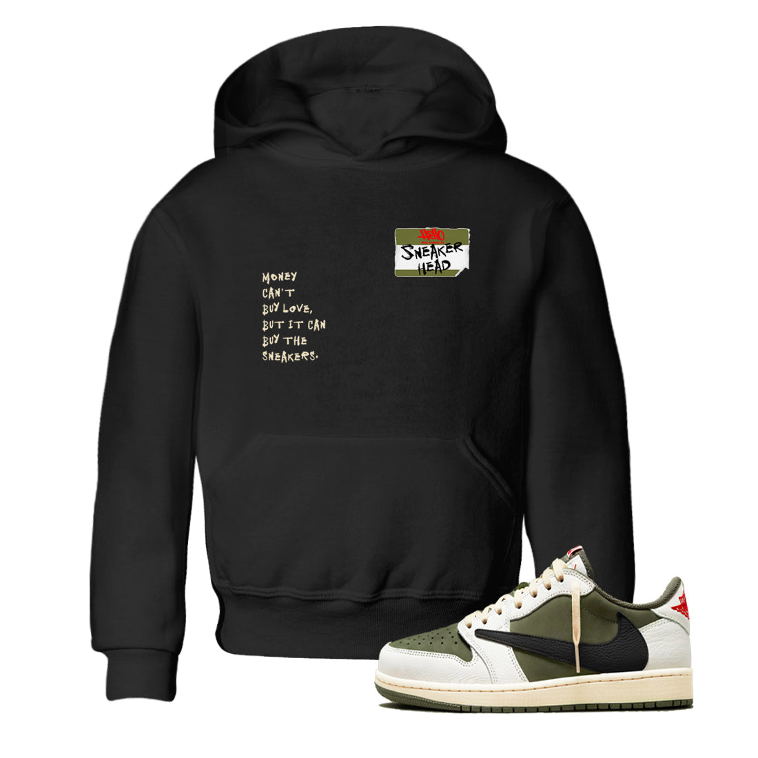 snkmatch Badge snkmatch Tees Kids - Air Jordan 1 Travis Scott Medium Olive
