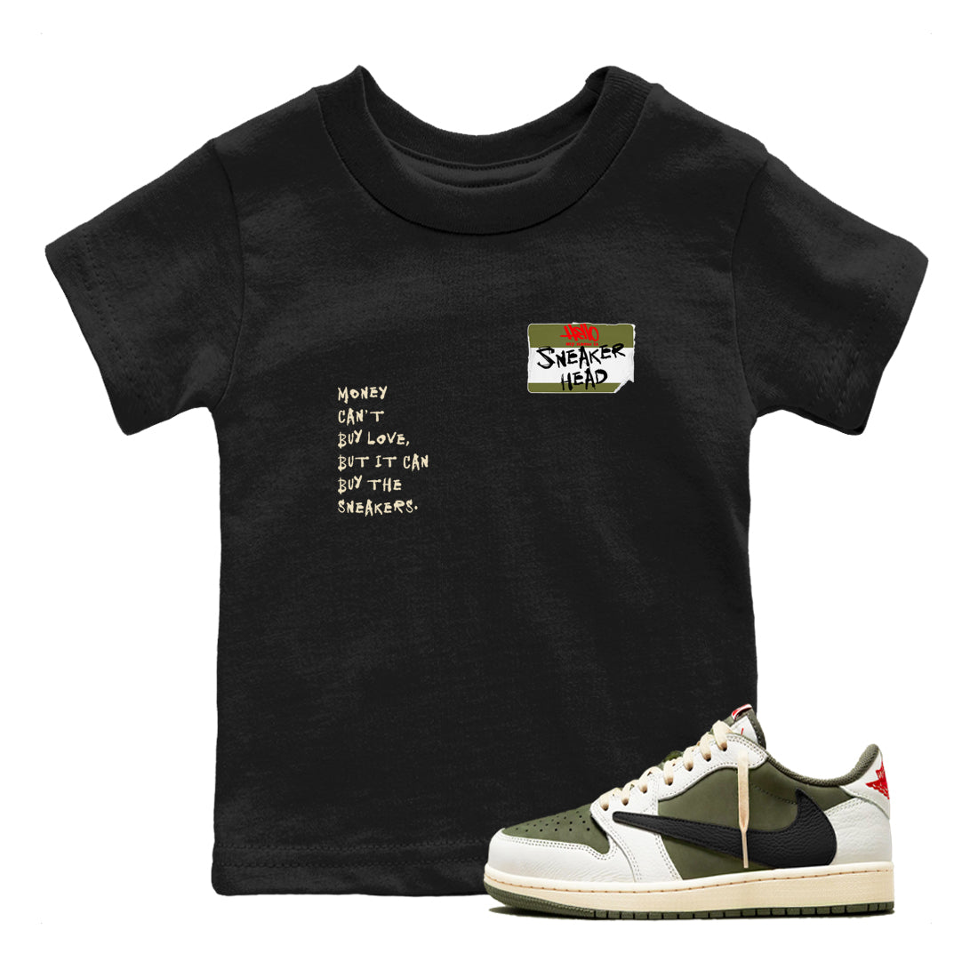snkmatch Badge snkmatch Tees Kids - Air Jordan 1 Travis Scott Medium Olive