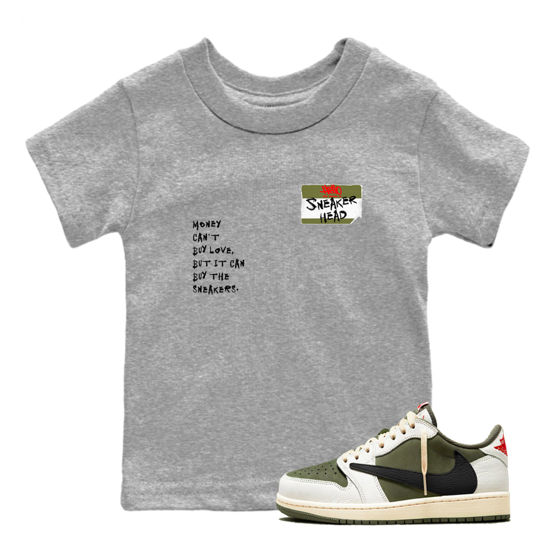 snkmatch Badge snkmatch Tees Kids - Air Jordan 1 Travis Scott Medium Olive