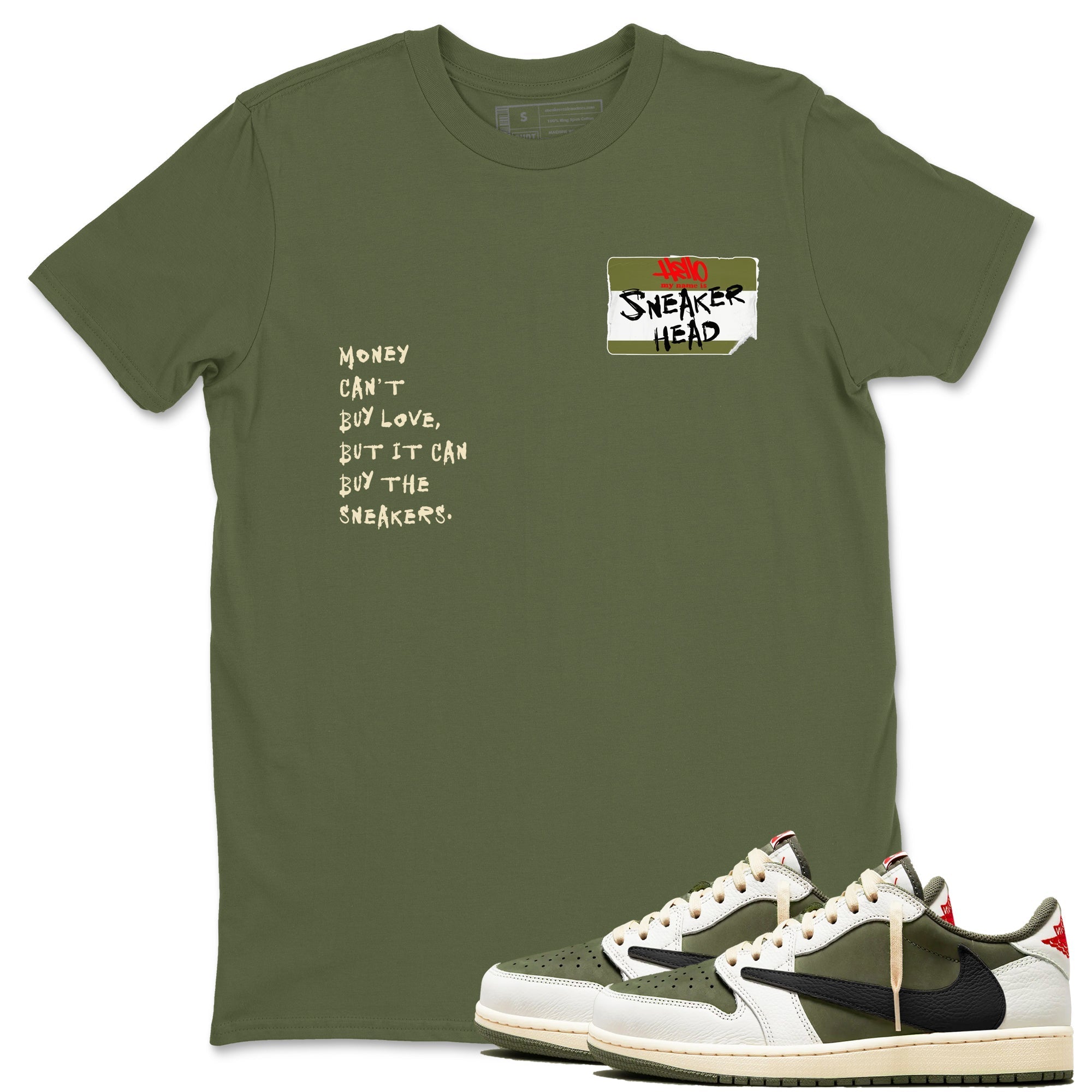 snkmatch Badge snkmatch Tees - Air Jordan 1 Travis Scott Medium Olive