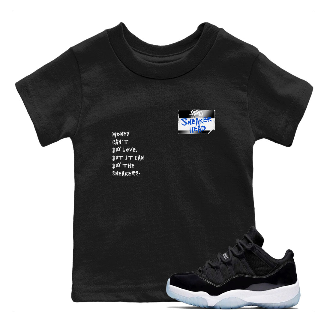 snkmatch Badge snkmatch Tees Kids - Air Jordan 11 Black and Varsity Royal