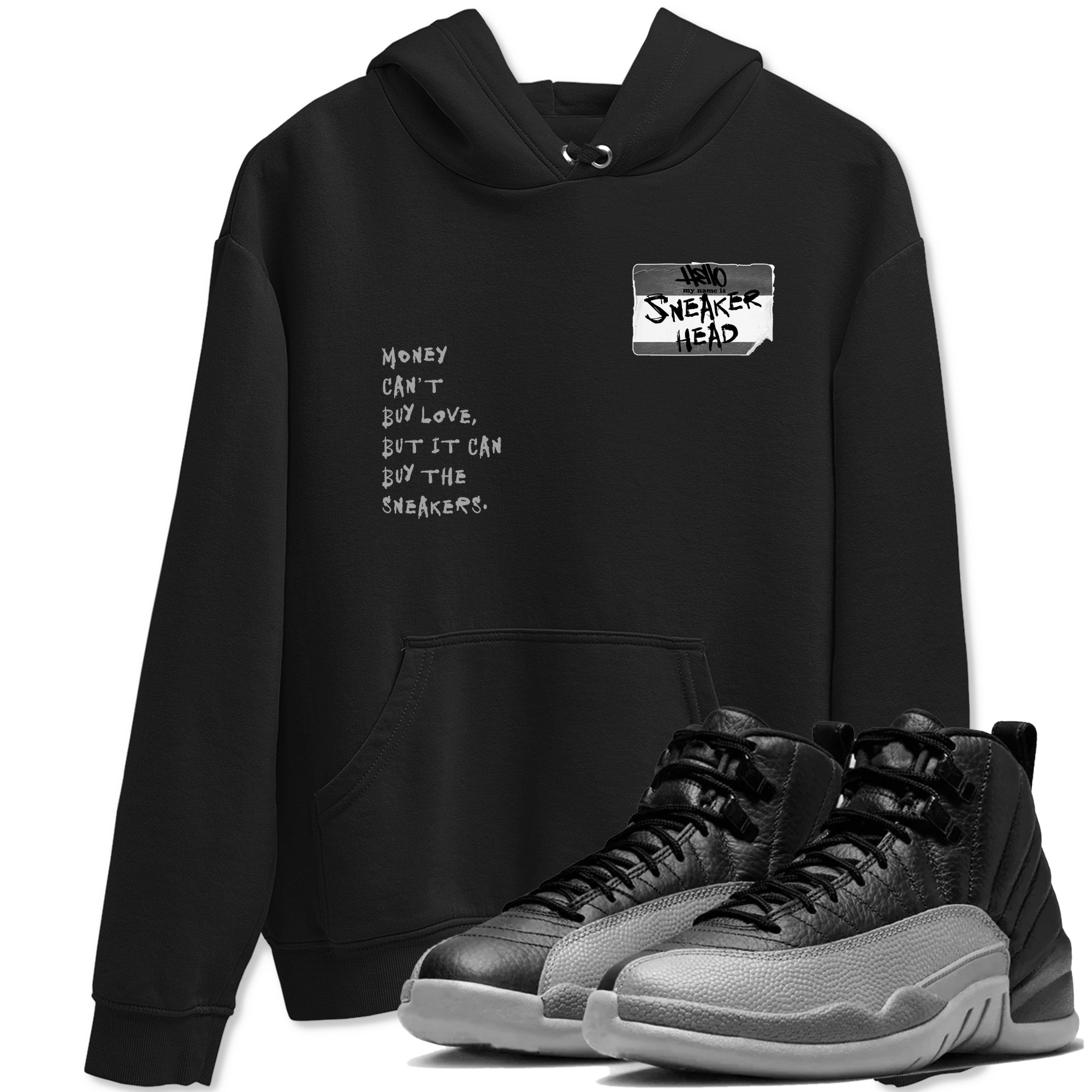 snkmatch Badge snkmatch Tees - Air Jordan 12 Black Wolf Grey