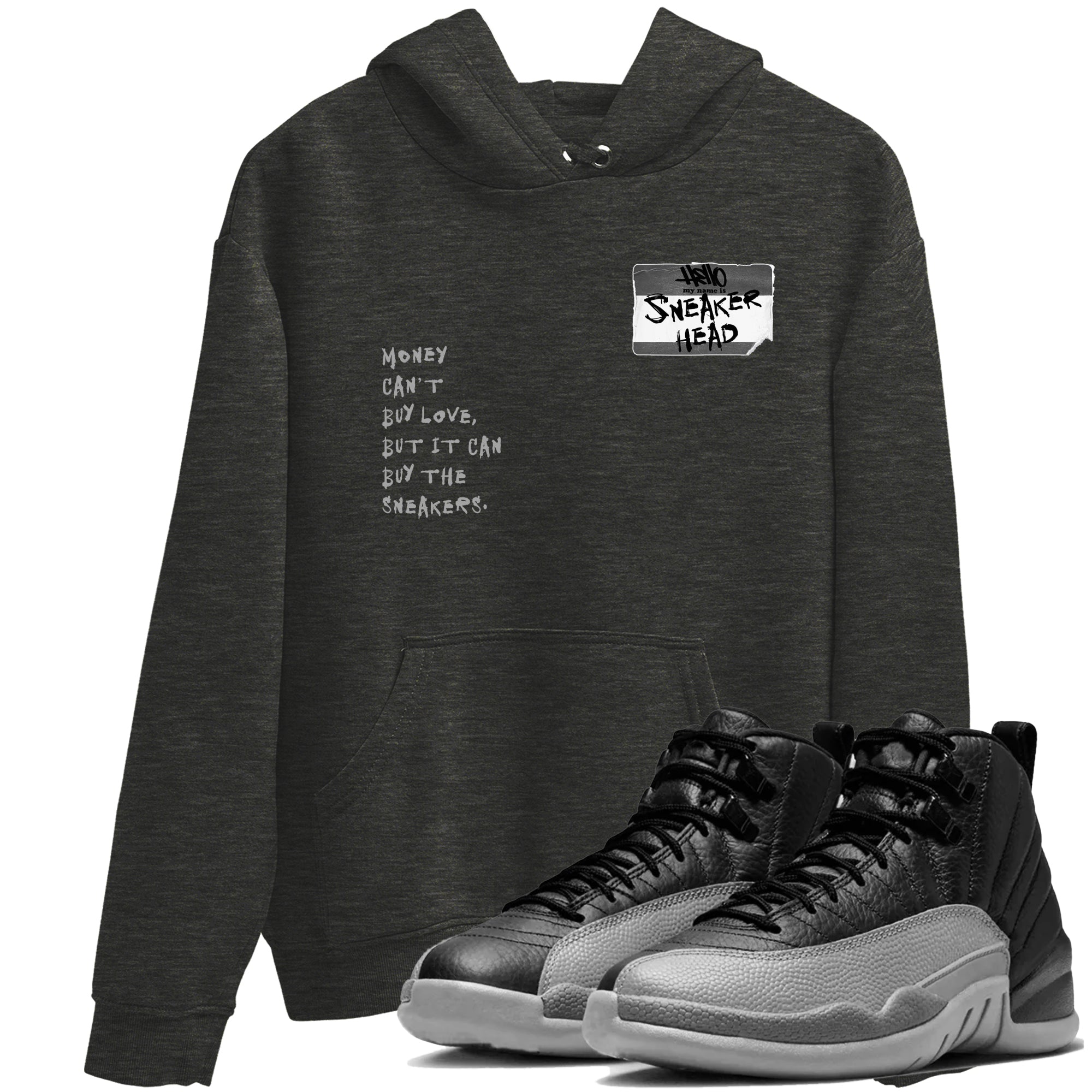 snkmatch Badge snkmatch Tees - Air Jordan 12 Black Wolf Grey