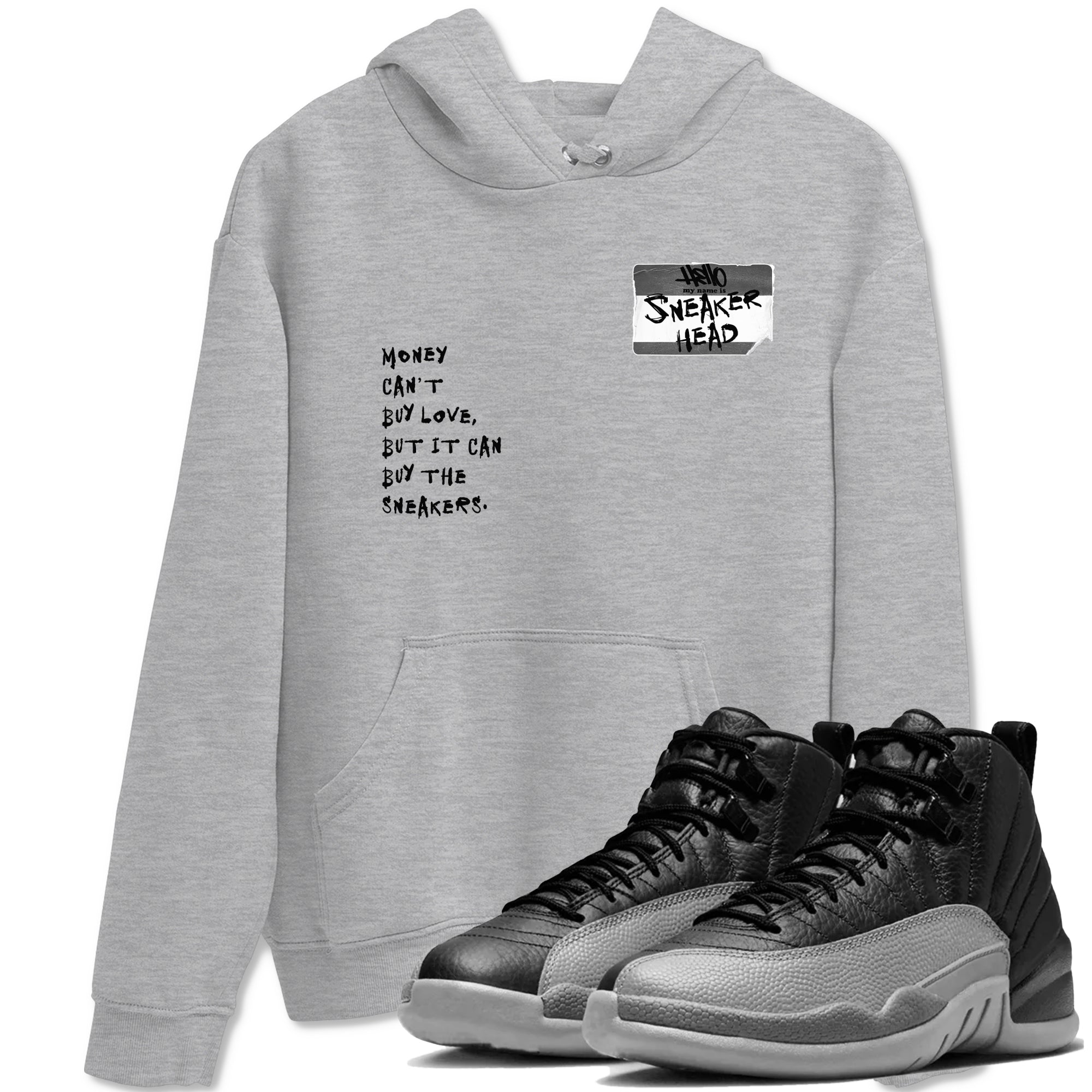 snkmatch Badge snkmatch Tees - Air Jordan 12 Black Wolf Grey