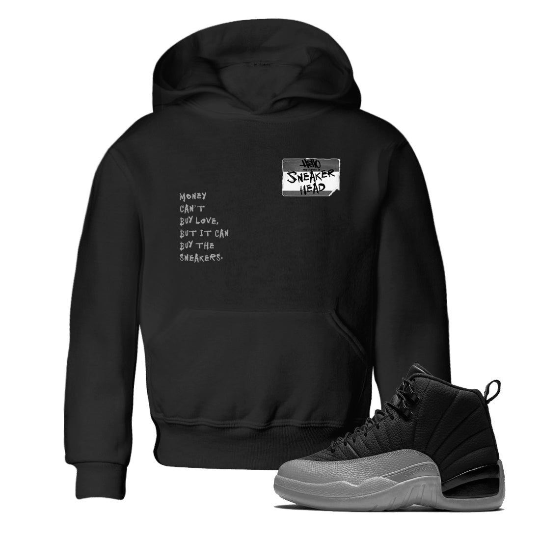 snkmatch Badge snkmatch Tees Kids - Air Jordan 12 Black Wolf Grey