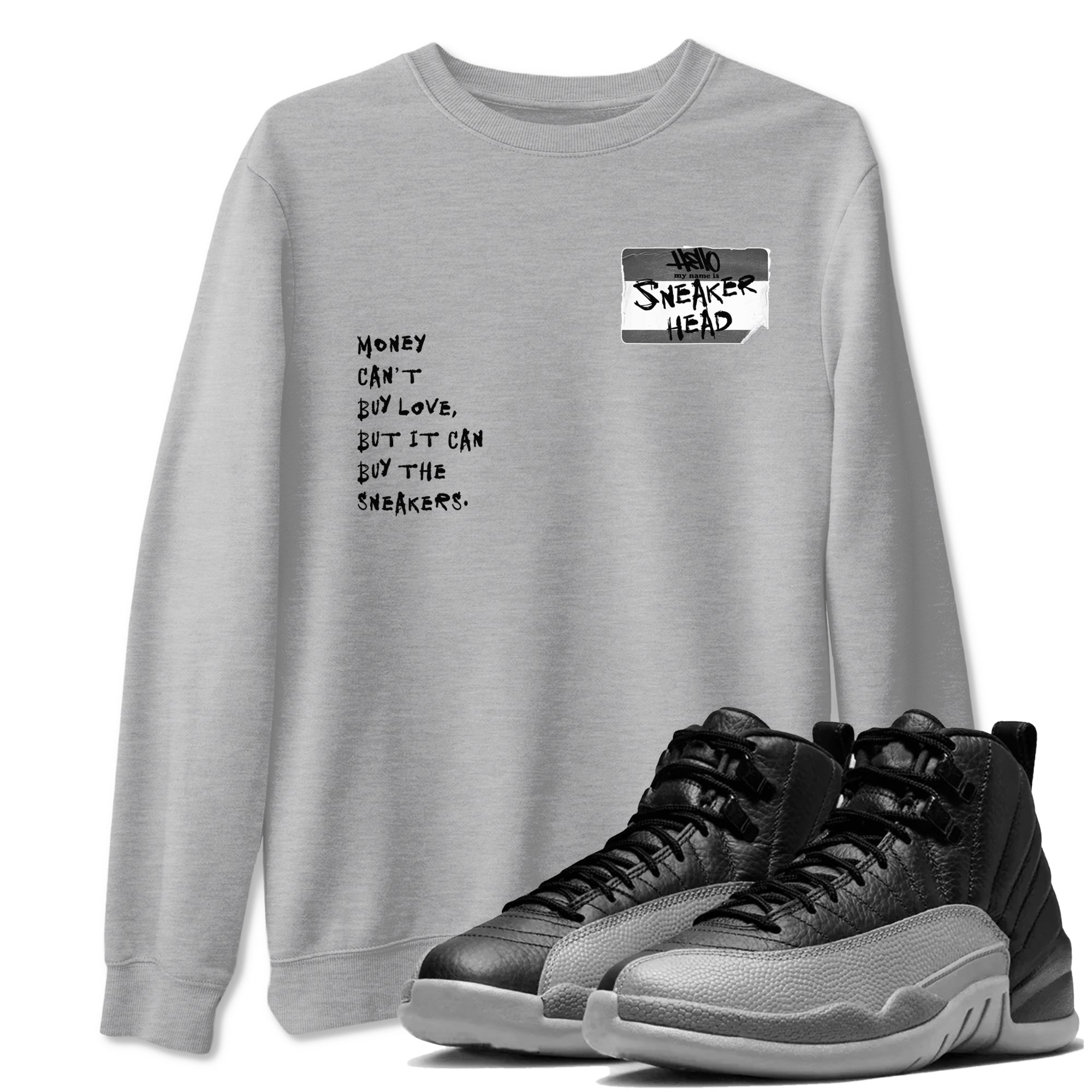 snkmatch Badge snkmatch Tees - Air Jordan 12 Black Wolf Grey