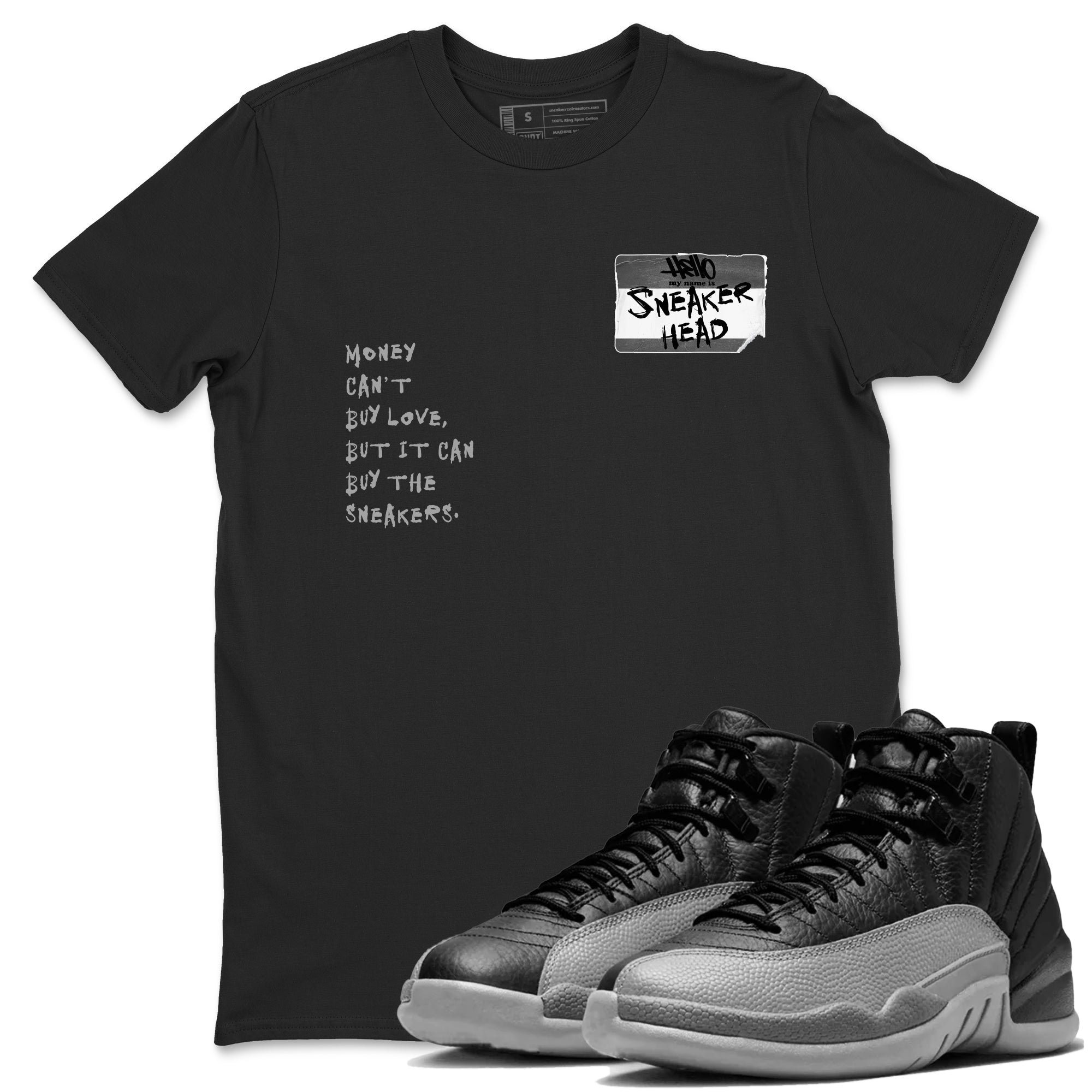 snkmatch Badge snkmatch Tees - Air Jordan 12 Black Wolf Grey