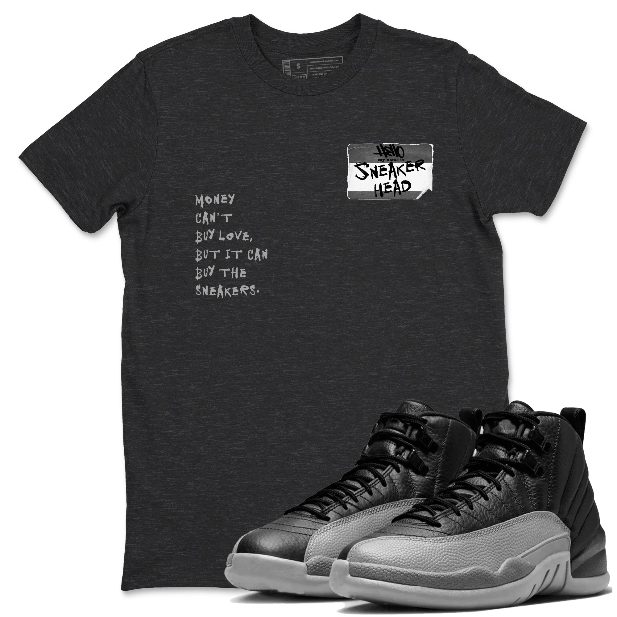 snkmatch Badge snkmatch Tees - Air Jordan 12 Black Wolf Grey