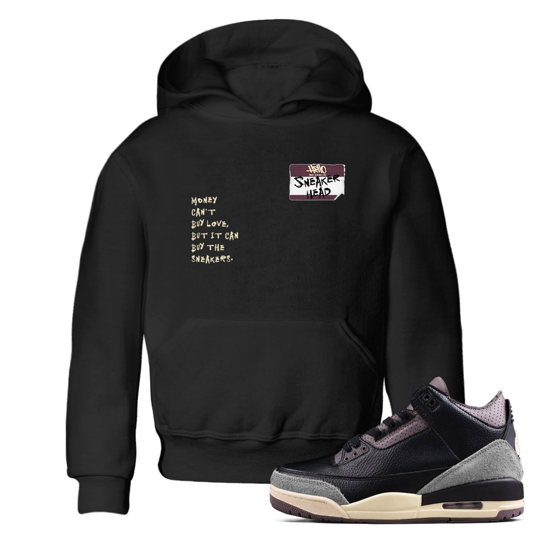 snkmatch Badge snkmatch Tees Kids - Air Jordan 3 A Ma Maniere x Black