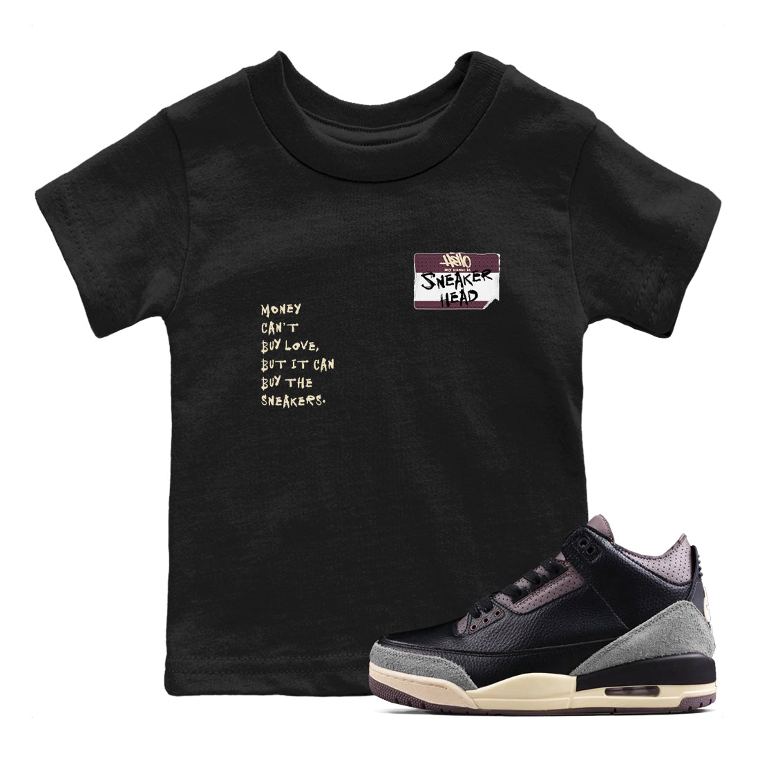 snkmatch Badge snkmatch Tees Kids - Air Jordan 3 A Ma Maniere x Black