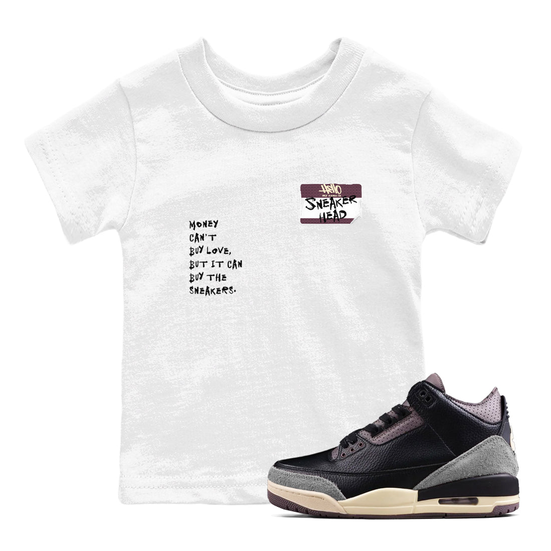 snkmatch Badge snkmatch Tees Kids - Air Jordan 3 A Ma Maniere x Black