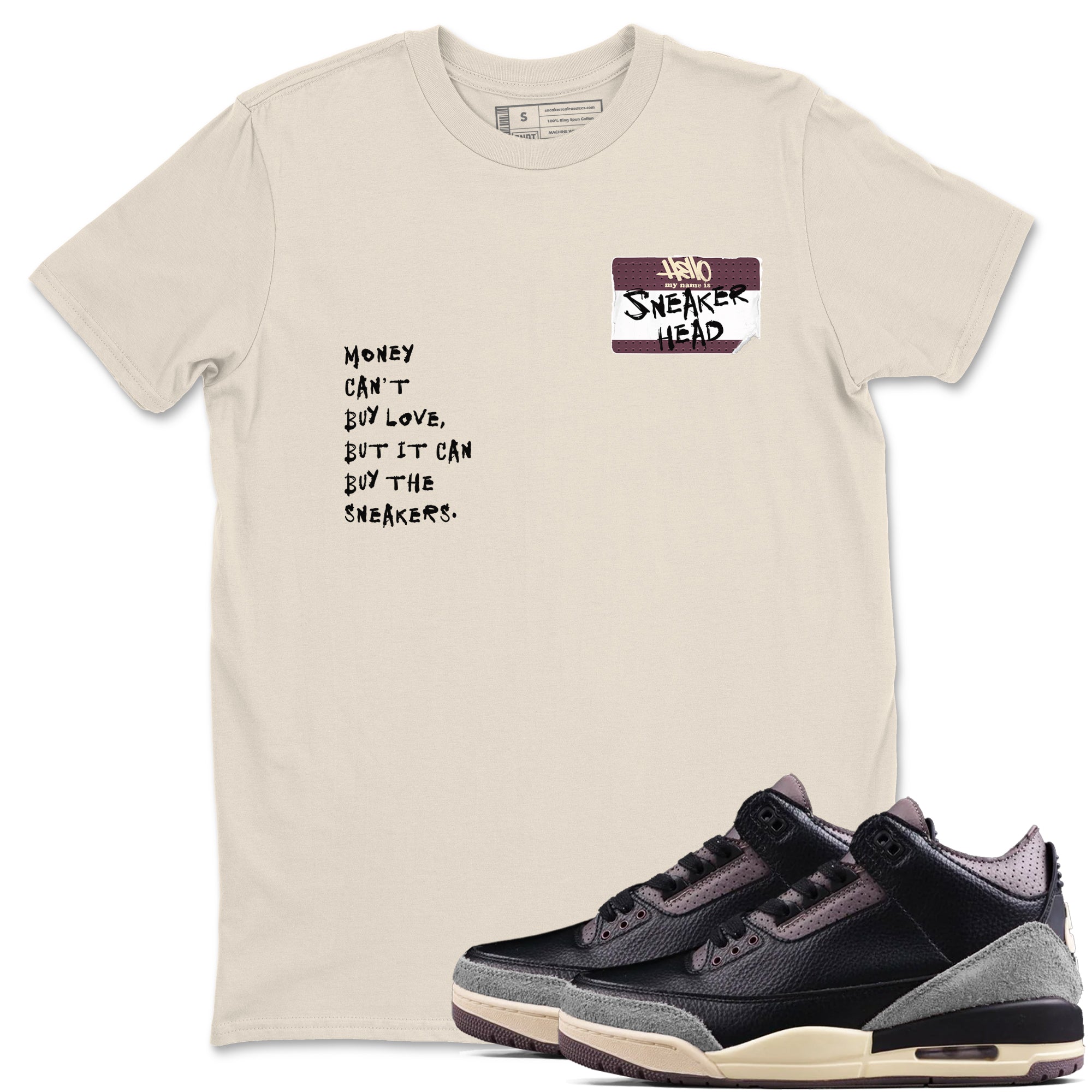 snkmatch Badge snkmatch Tees - Air Jordan 3 A Ma Maniere x Black