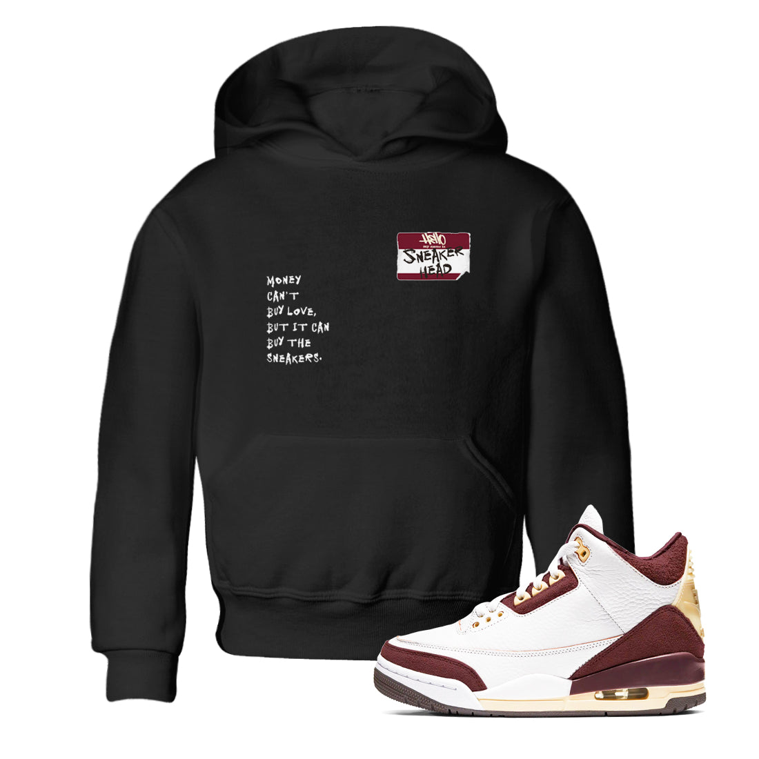 snkmatch Badge snkmatch Tees Kids - Air Jordan 3 A Ma Maniere x Burgundy Crush