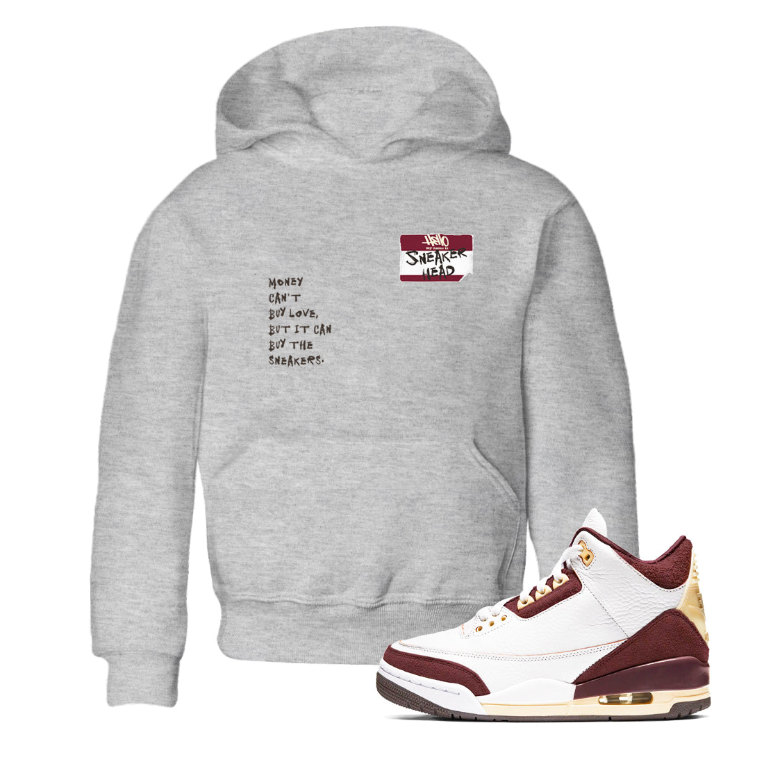 snkmatch Badge snkmatch Tees Kids - Air Jordan 3 A Ma Maniere x Burgundy Crush