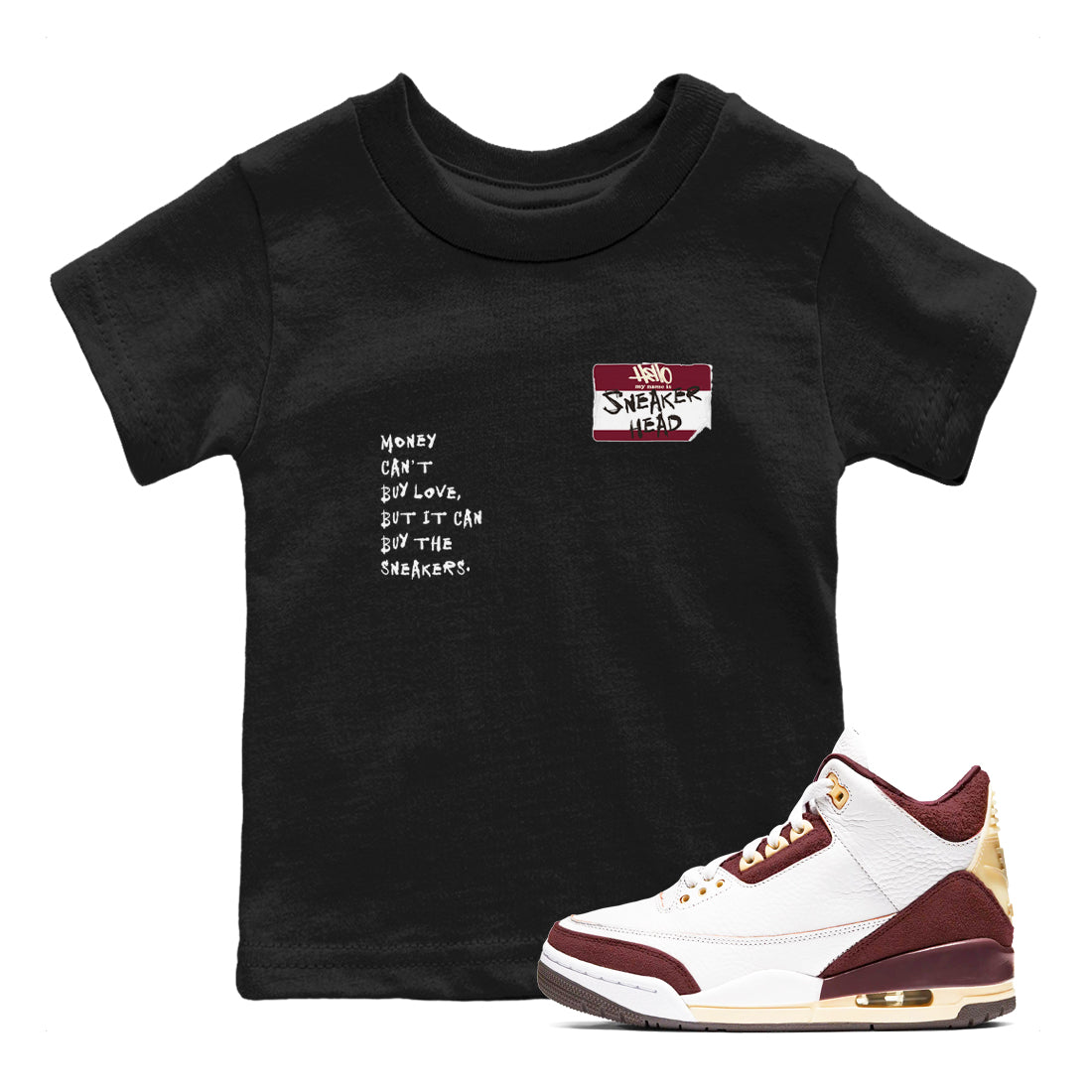 snkmatch Badge snkmatch Tees Kids - Air Jordan 3 A Ma Maniere x Burgundy Crush