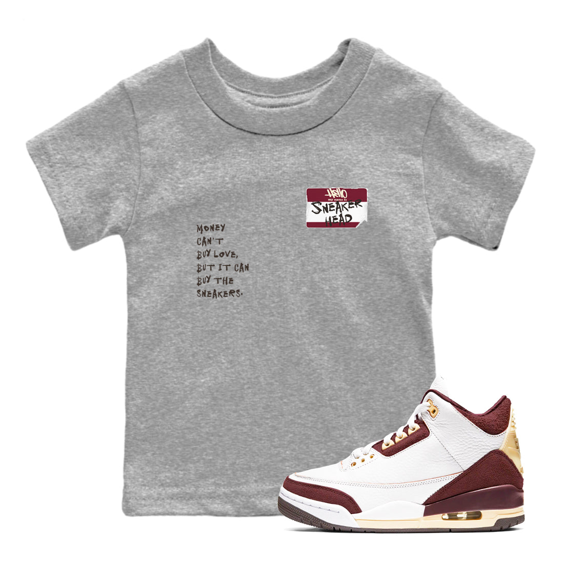snkmatch Badge snkmatch Tees Kids - Air Jordan 3 A Ma Maniere x Burgundy Crush