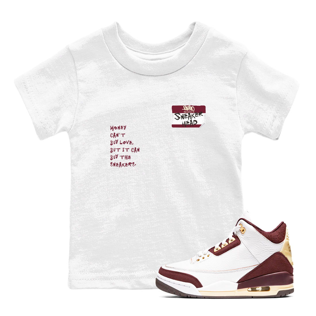 snkmatch Badge snkmatch Tees Kids - Air Jordan 3 A Ma Maniere x Burgundy Crush