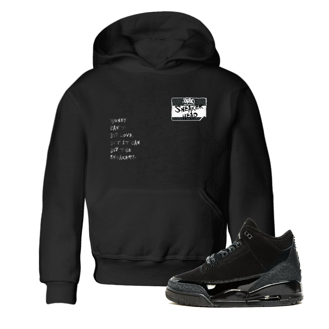snkmatch Badge snkmatch Tees Kids - Air Jordan 3 Black Cat