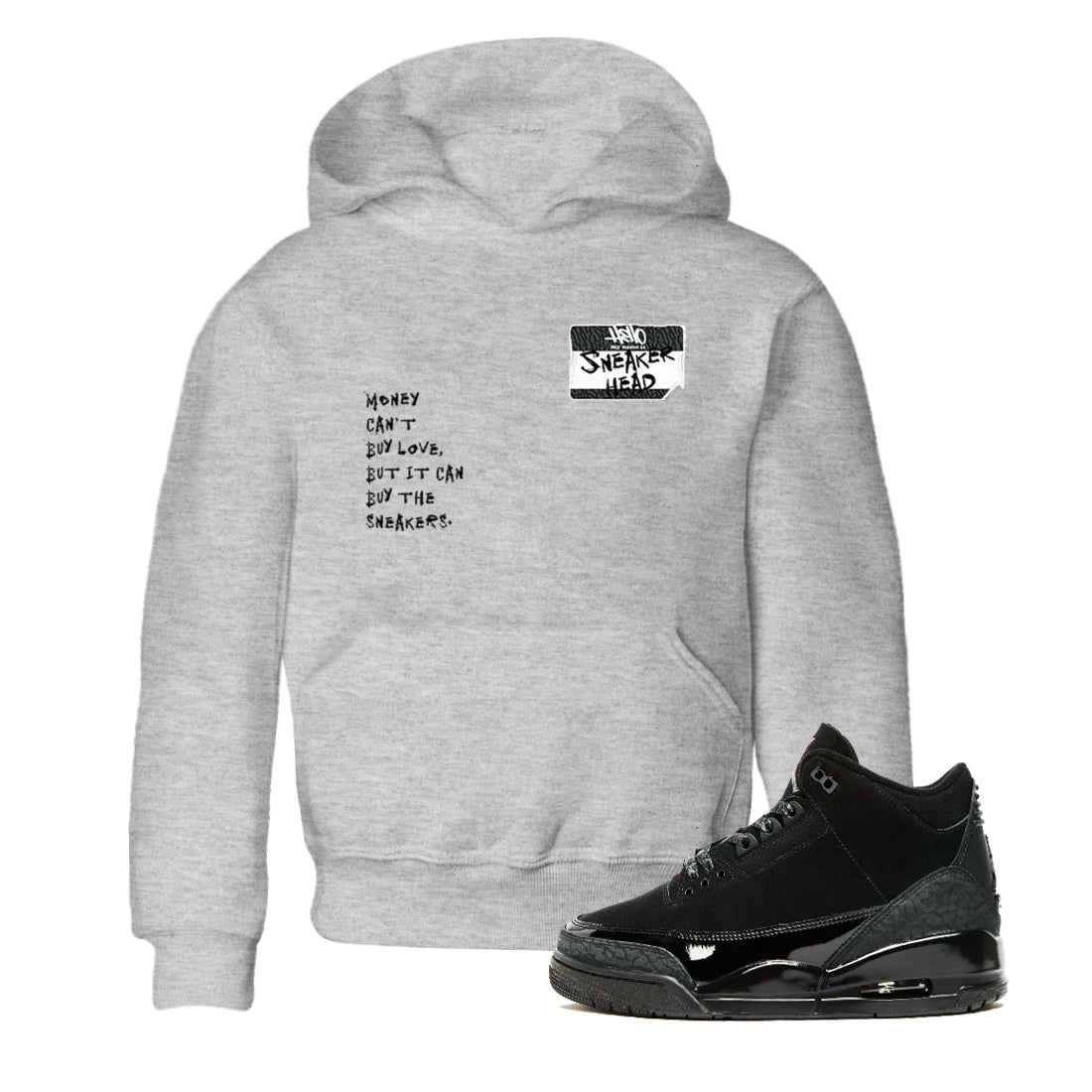 snkmatch Badge snkmatch Tees Kids - Air Jordan 3 Black Cat