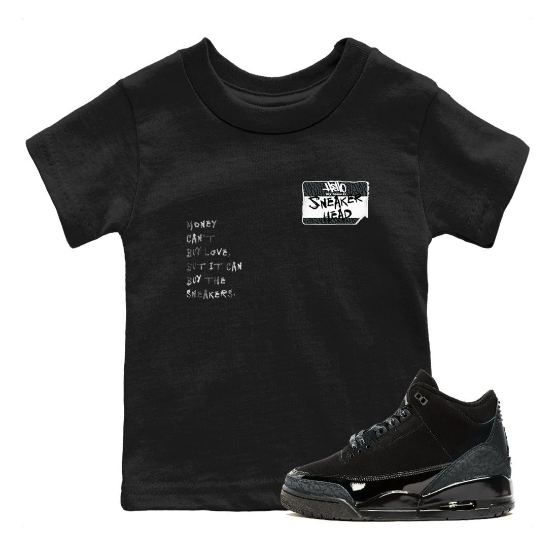 snkmatch Badge snkmatch Tees Kids - Air Jordan 3 Black Cat