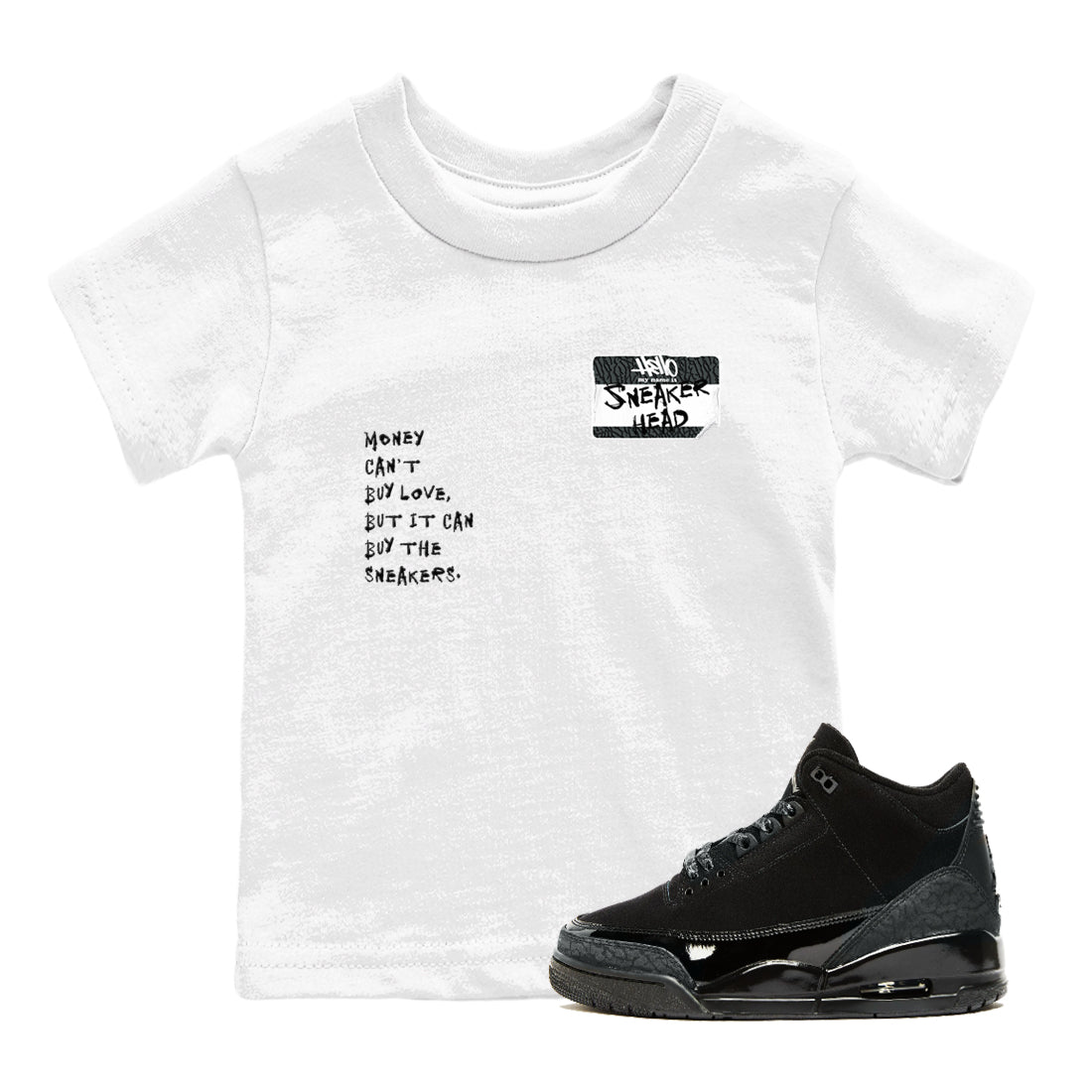 snkmatch Badge snkmatch Tees Kids - Air Jordan 3 Black Cat