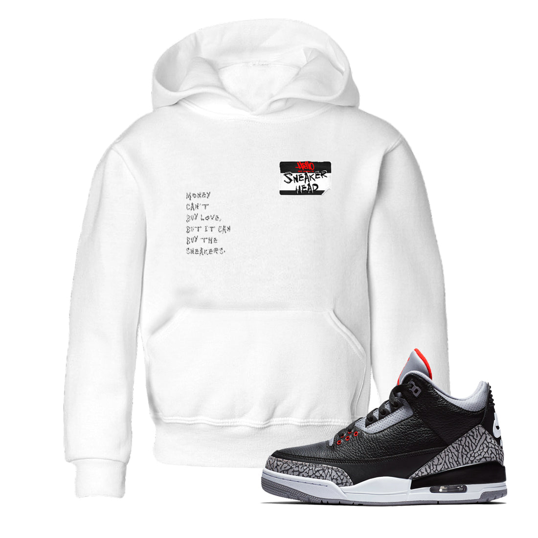 snkmatch Badge snkmatch Tees Kids - Air Jordan 3 Black Cement