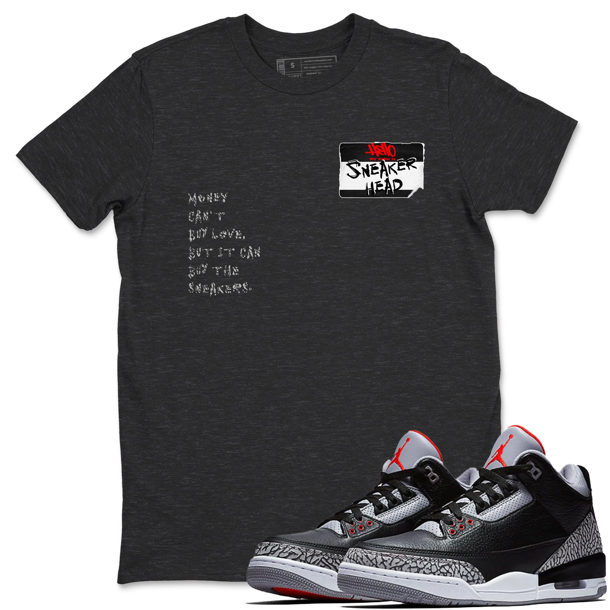 snkmatch Badge snkmatch Tees - Air Jordan 3 Black Cement