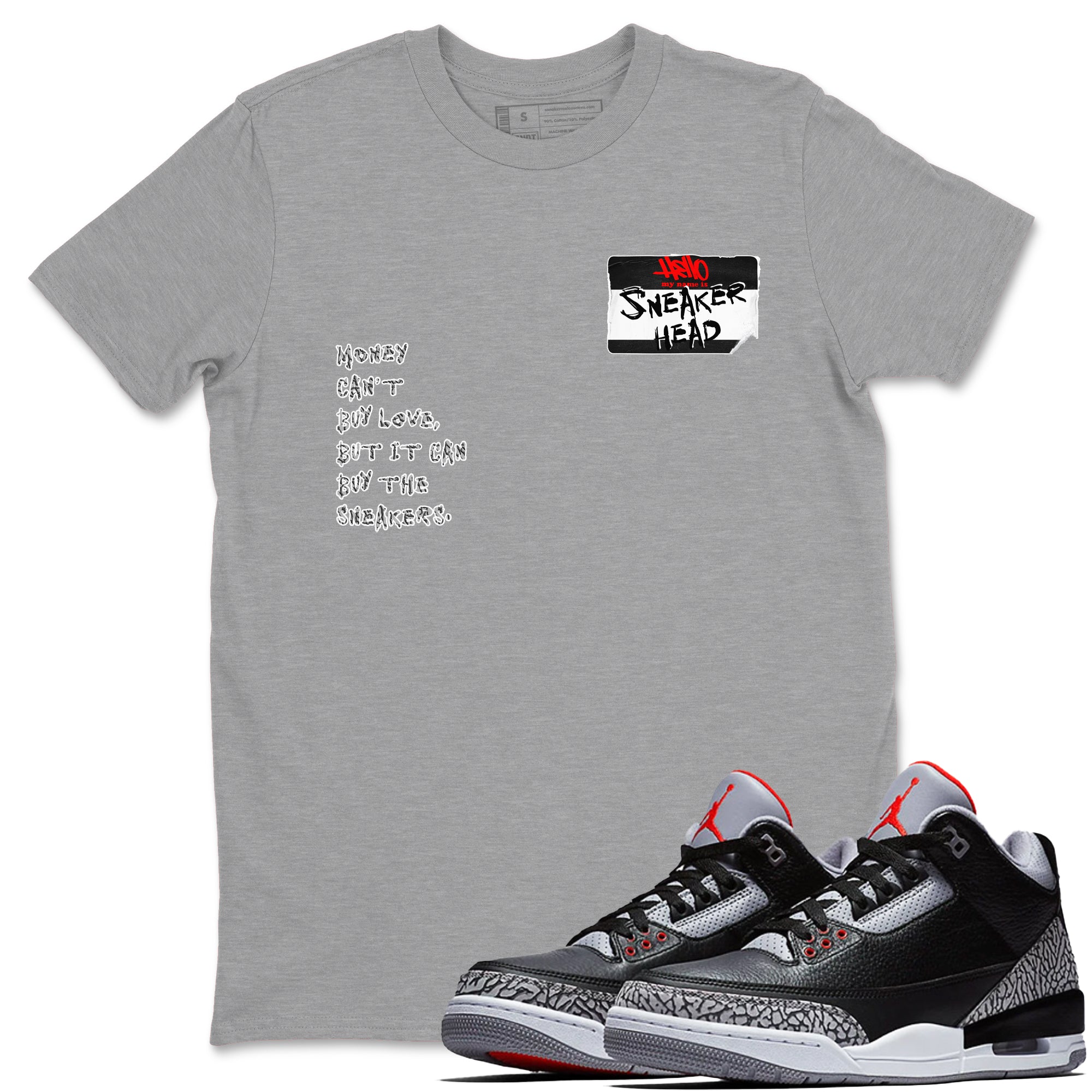 snkmatch Badge snkmatch Tees - Air Jordan 3 Black Cement