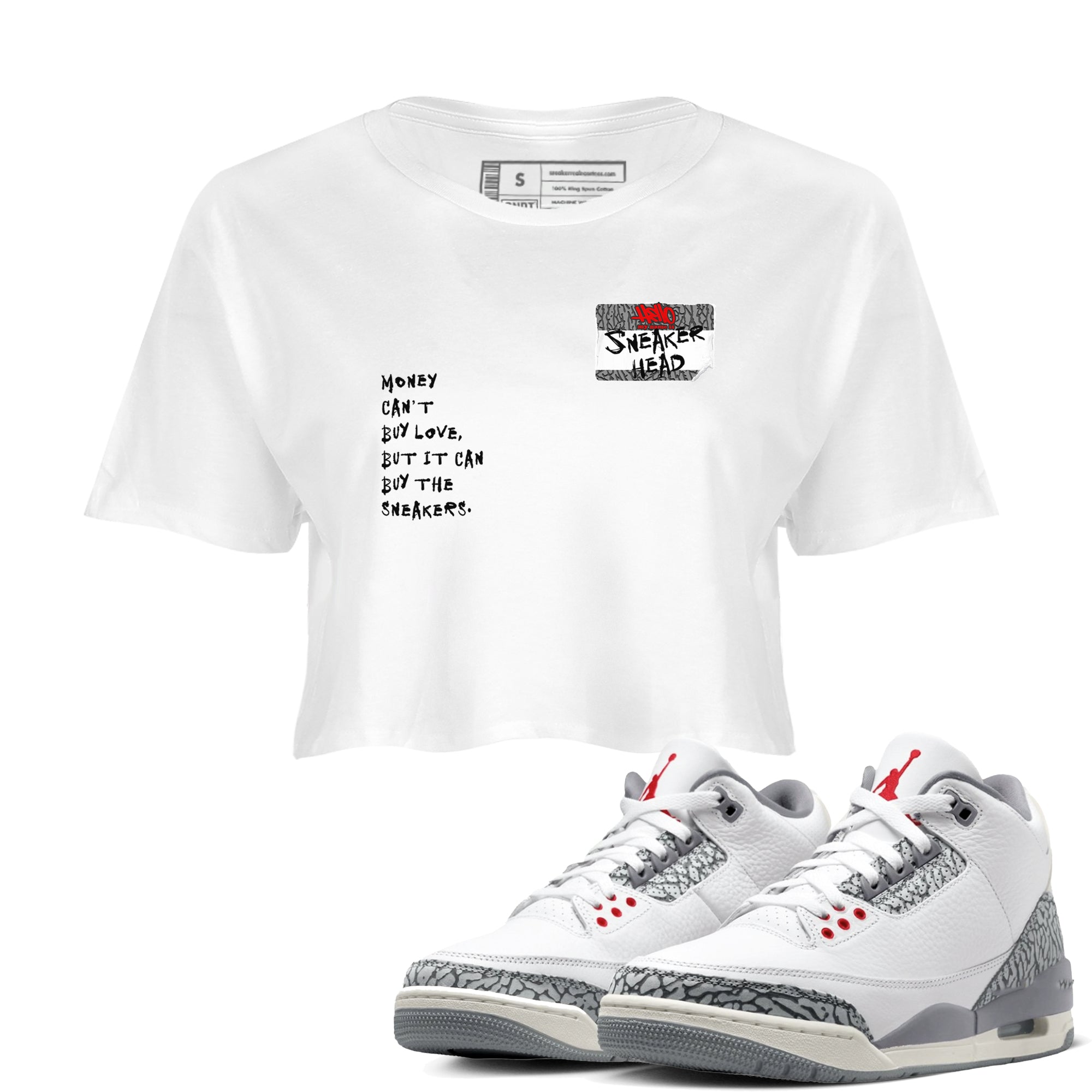 snkmatch Badge snkmatch Women's Top - Air Jordan 3 Cement Grey