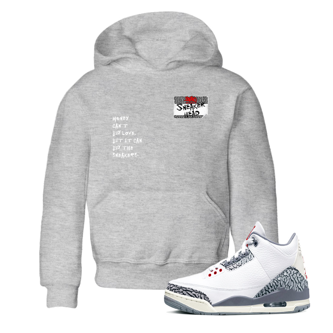 snkmatch Badge snkmatch Tees Kids - Air Jordan 3 Cement Grey