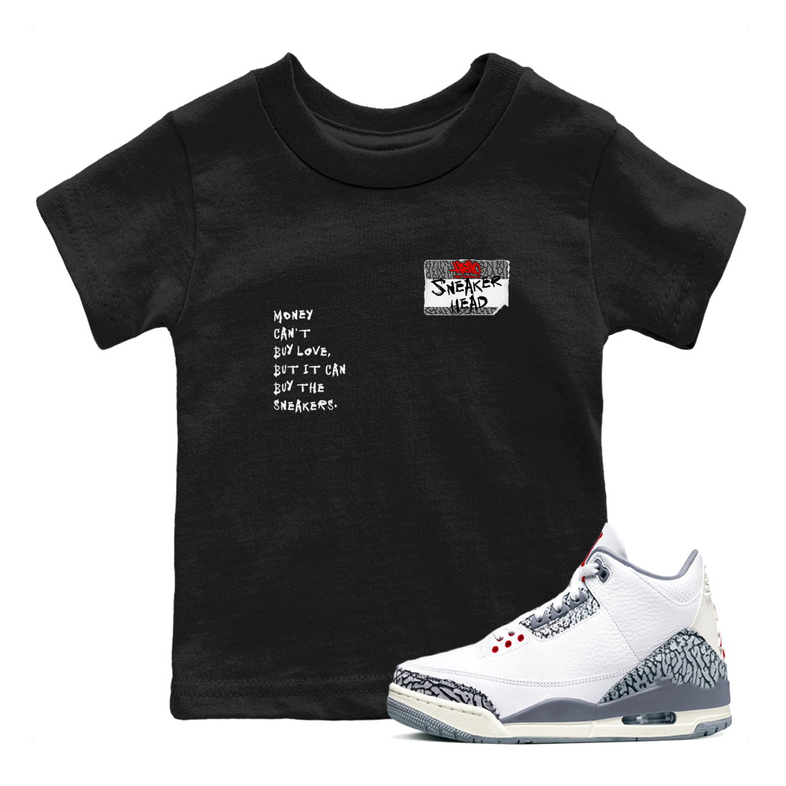 snkmatch Badge snkmatch Tees Kids - Air Jordan 3 Cement Grey