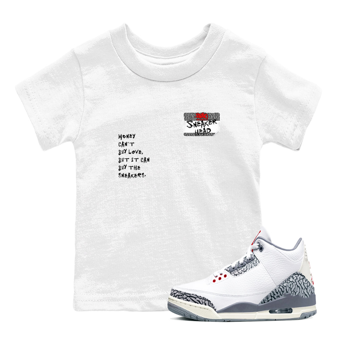snkmatch Badge snkmatch Tees Kids - Air Jordan 3 Cement Grey