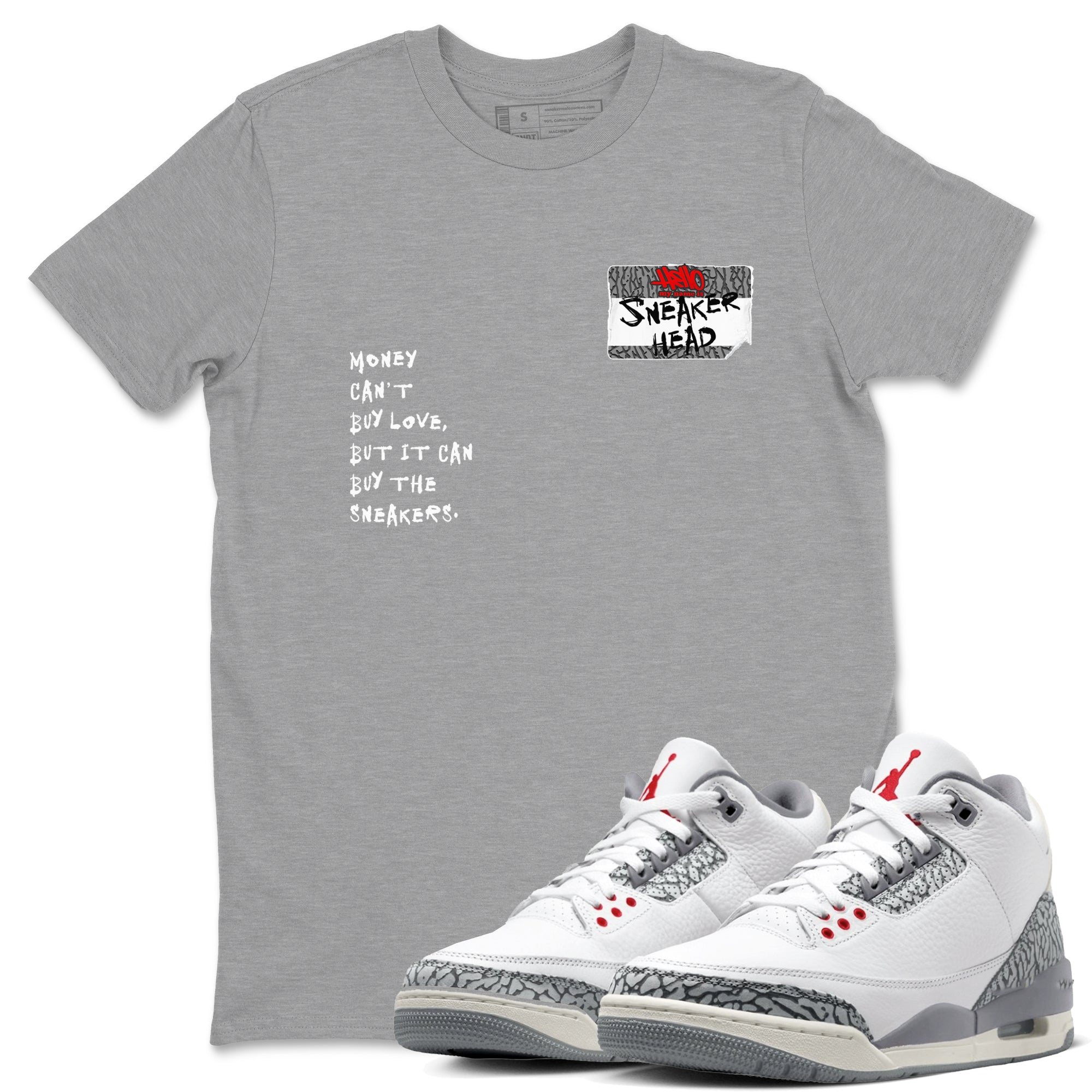 snkmatch Badge snkmatch Tees - Air Jordan 3 Cement Grey