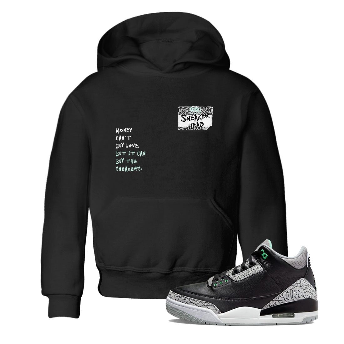 snkmatch Badge snkmatch Tees Kids - Air Jordan 3 Green Glow