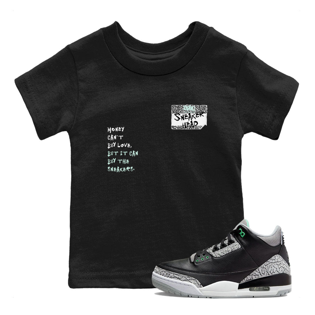 snkmatch Badge snkmatch Tees Kids - Air Jordan 3 Green Glow