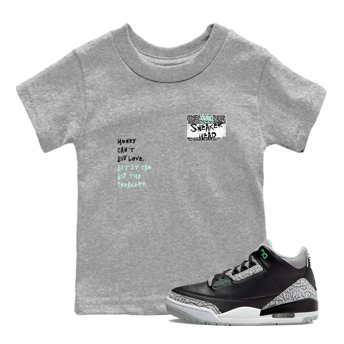 snkmatch Badge snkmatch Tees Kids - Air Jordan 3 Green Glow
