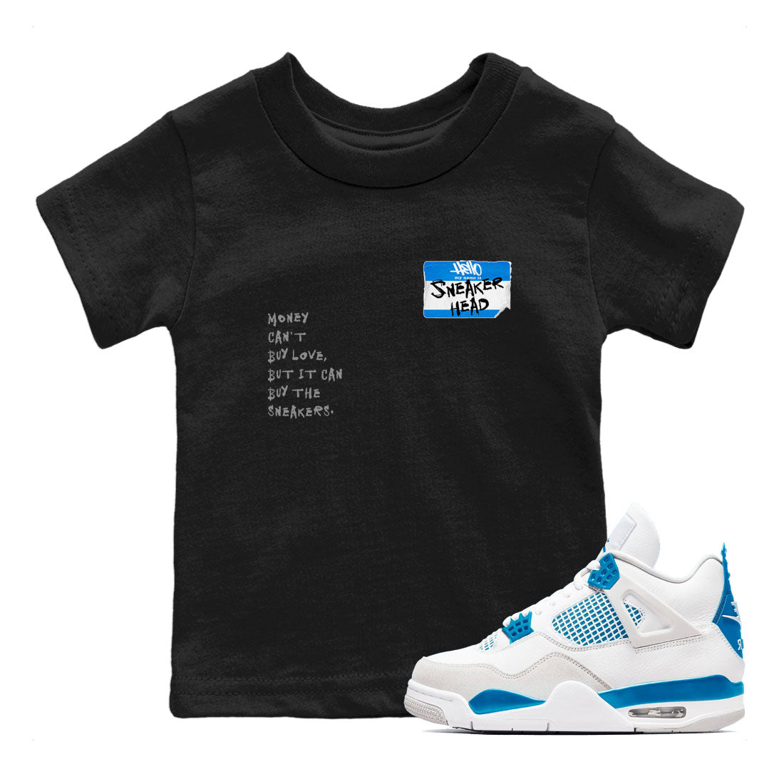 snkmatch Badge snkmatch Tees Kids - Air Jordan 4 Military Blue