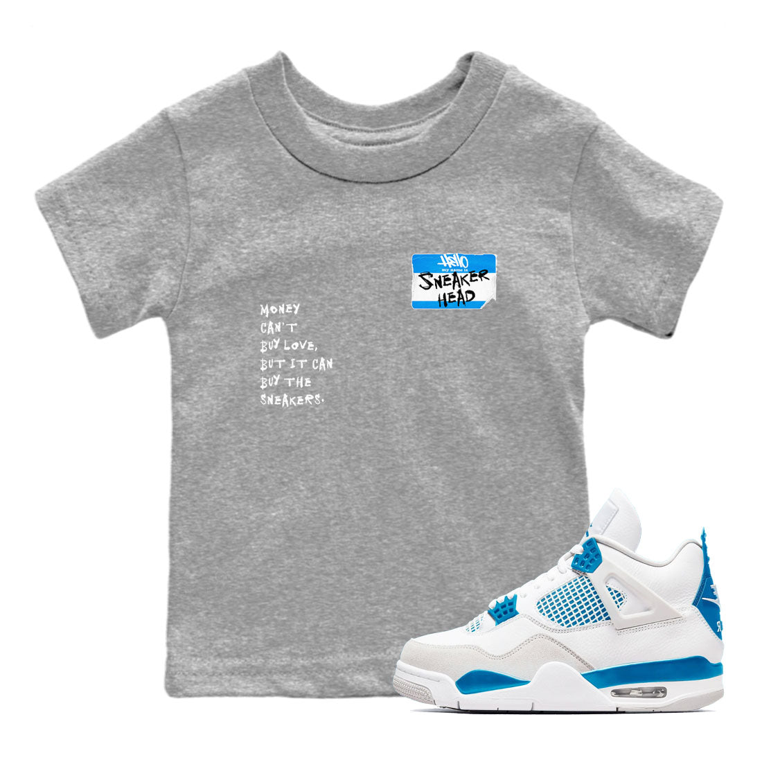 snkmatch Badge snkmatch Tees Kids - Air Jordan 4 Military Blue