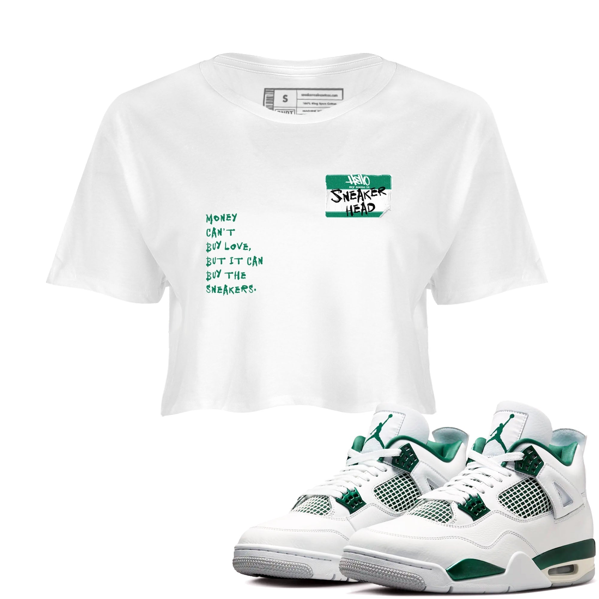 snkmatch Badge snkmatch Women's Top - Air Jordan 4 Oxidized Green