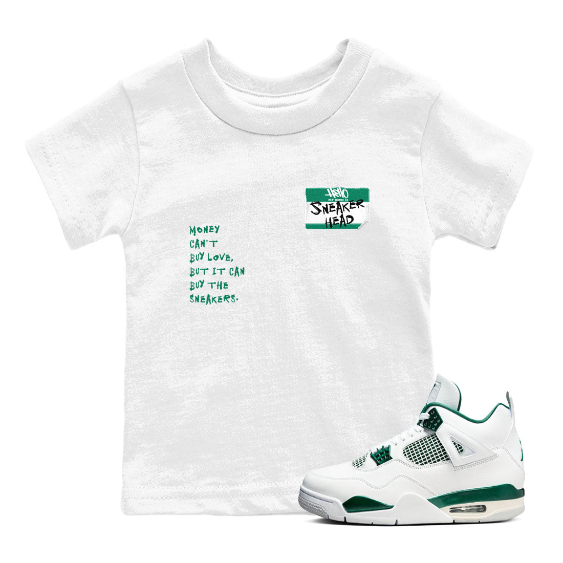 snkmatch Badge snkmatch Tees Kids - Air Jordan 4 Oxidized Green