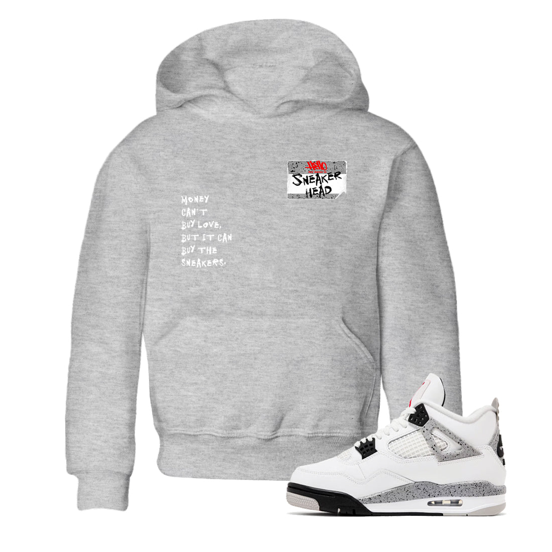 snkmatch Badge snkmatch Tees Kids - Air Jordan 4 White Cement