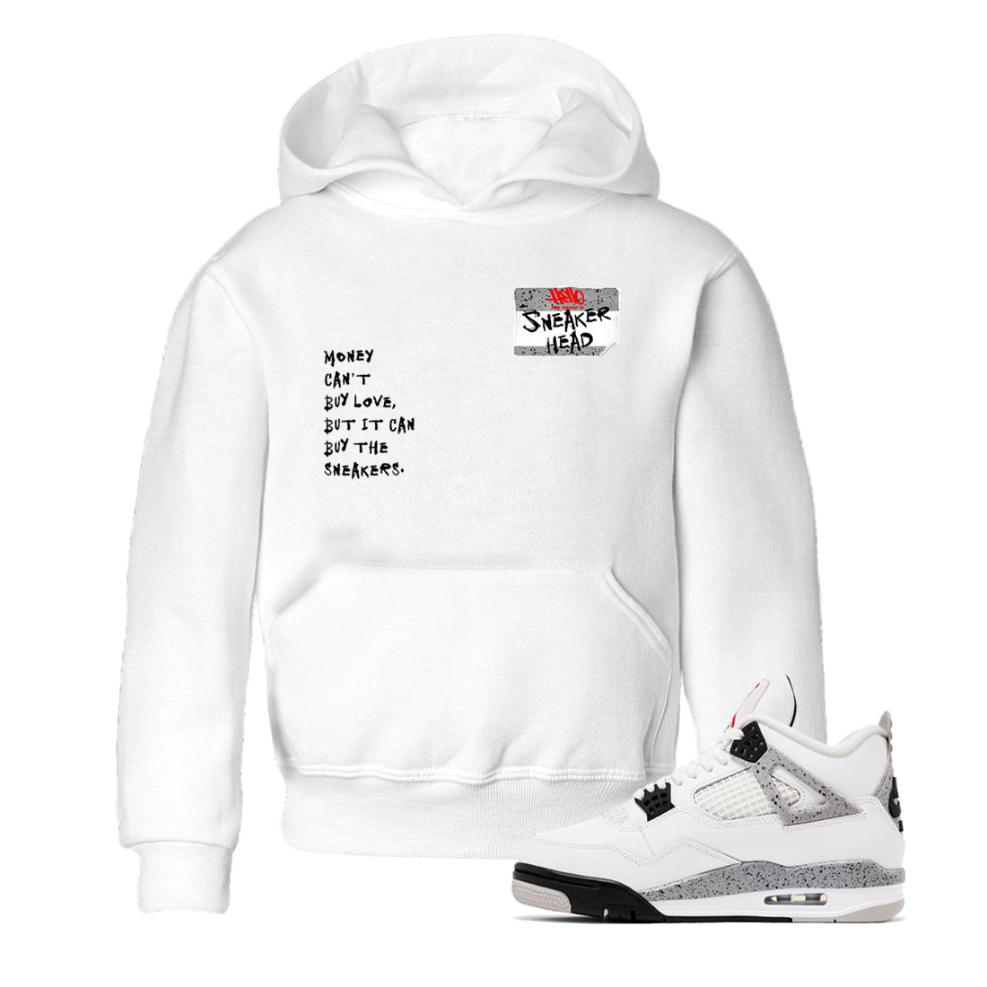 snkmatch Badge snkmatch Tees Kids - Air Jordan 4 White Cement