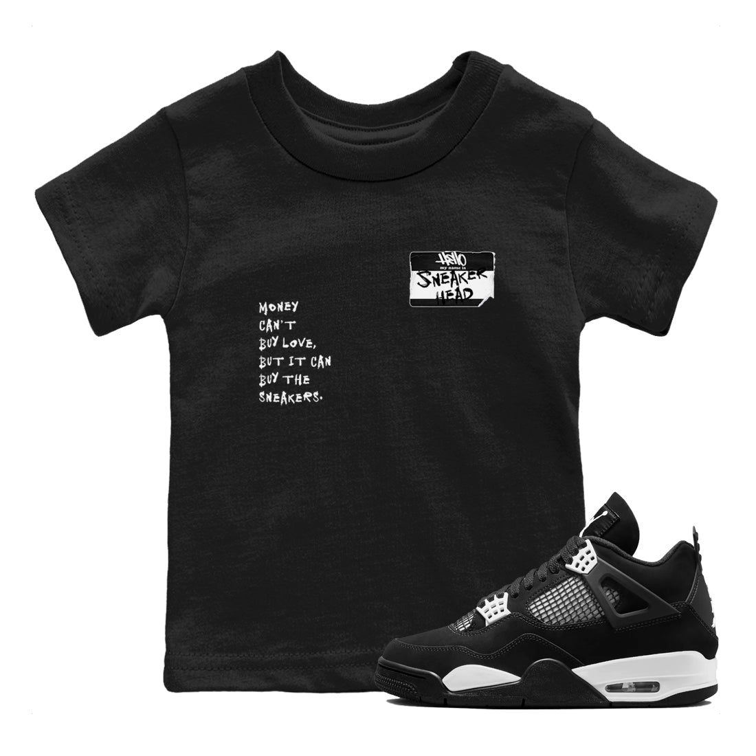 snkmatch Badge snkmatch Tees Kids - Air Jordan 4 White Thunder