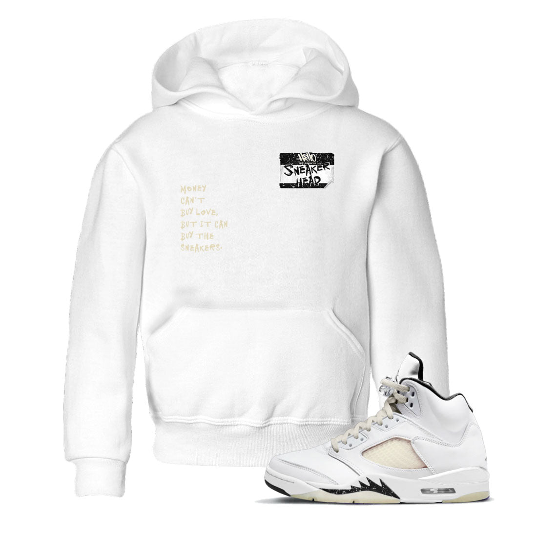 Sneakerhead Badge SNRT Sneaker Tees Kids - Air Jordan 5 Sail