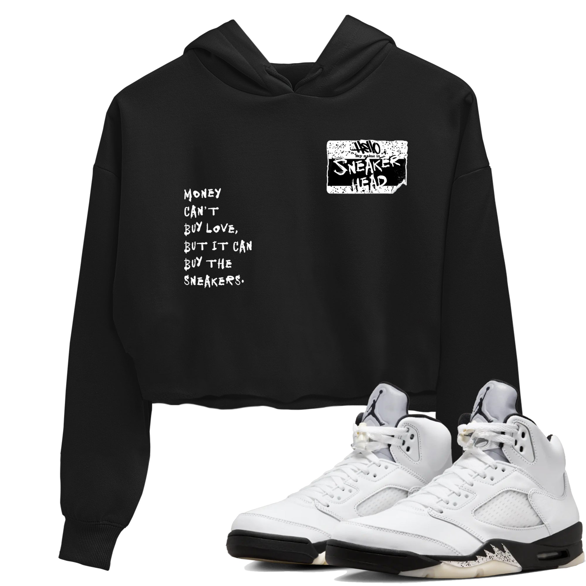 snkmatch Badge snkmatch Women's Top - Air Jordan 5 White Black