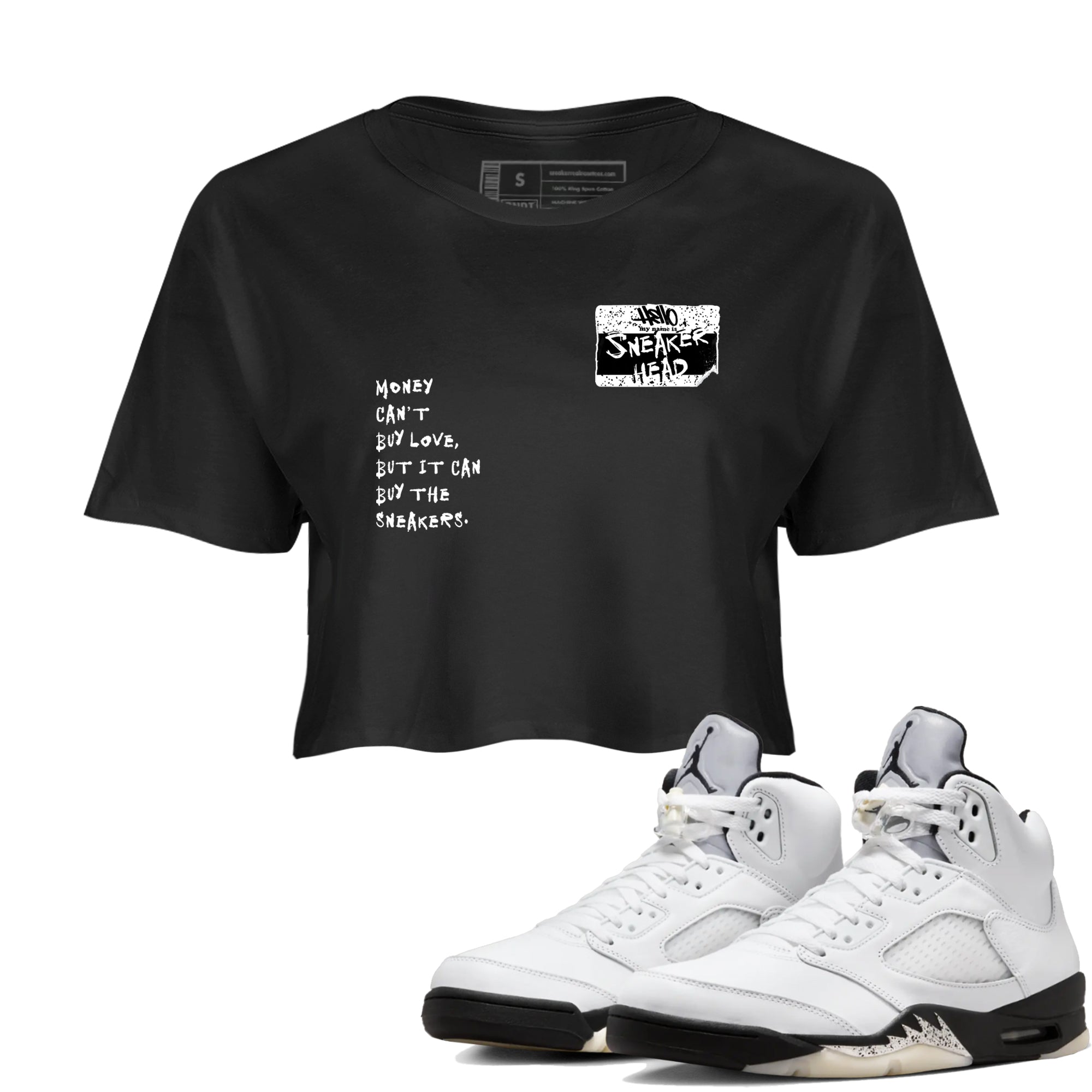 snkmatch Badge snkmatch Women's Top - Air Jordan 5 White Black