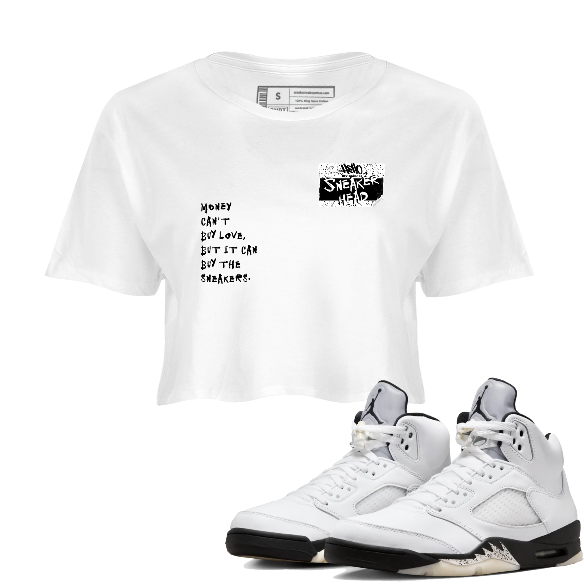 snkmatch Badge snkmatch Women's Top - Air Jordan 5 White Black