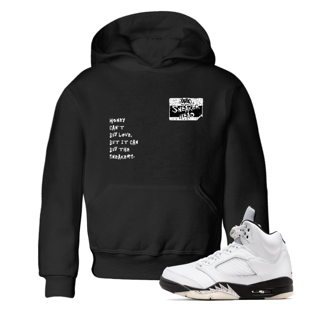 snkmatch Badge snkmatch Tees Kids - Air Jordan 5 White Black