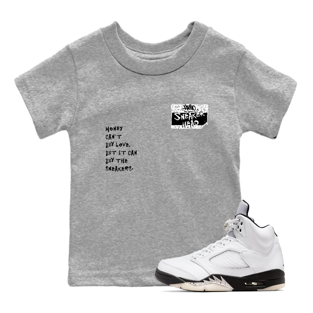 snkmatch Badge snkmatch Tees Kids - Air Jordan 5 White Black